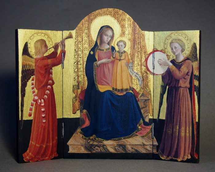 Tryptyk z Madonną i aniołami Fra Angelico (moja kompozycja)